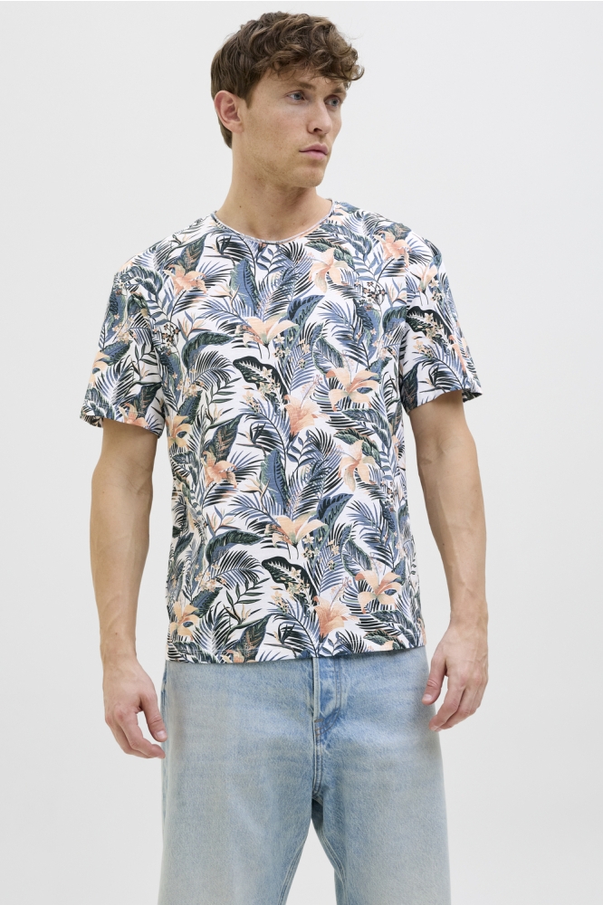JJEBRYAN AOP TEE S/S O-NECK NOOS 12268126 White